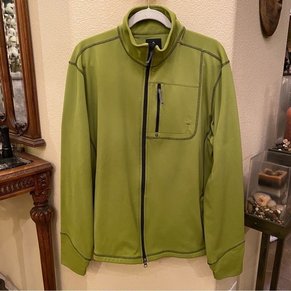 PRANA Men Green Fleece Lined Zipped Jacket Size XL - Picture 1 of 11